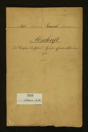 Steuerkataster (Kataster der Grund-, Häuser- und Erwerbssteuer; Abschriften)