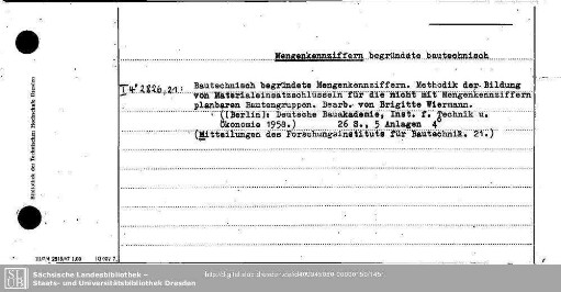 Mengenkennziffern begründet bautechnisch