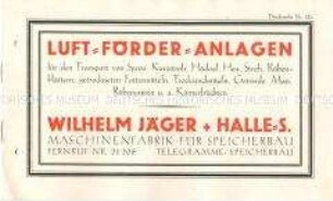 Pneumatischer Transport von Spreu, Häcksel, Stroh usw.