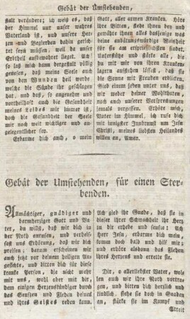 Gebät der Umstehenden, für einen Sterbenden.