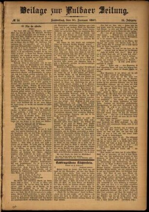 Zweite Ausgabe vom Samstag, den 30. Januar 1897.
