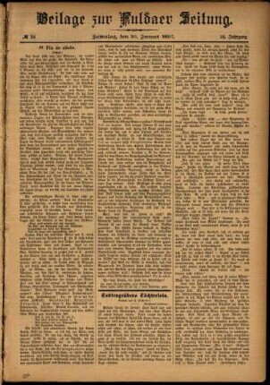 Zweite Ausgabe vom Samstag, den 30. Januar 1897.