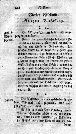 Vierter Abschnitt. Gelehrte Verfassung
