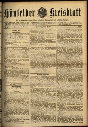 Ausgabe vom Donnerstag, den 07. August 1913.