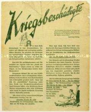 Aufruf der KPD an Kriegsversehrte zum Kampf für den Sozialismus