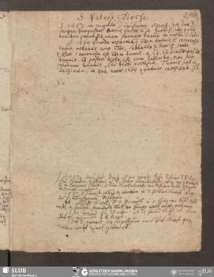 Verschiedene Nachrichten, die Peterskirche angehend