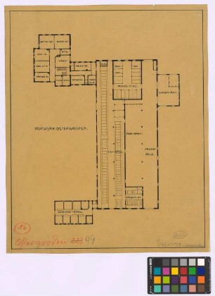 Ostergroden (Wangerland): Vorwerk. - Wohnteil (Grundriss). - Stallteil (Grundriss)