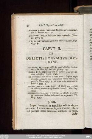 Caput II. De Delictis Eorumque Divisione.