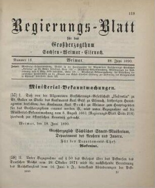 58. Ministerial-Bekanntmachung, die Abänderungen der Postordnung vom 8. März 1879 betreffend