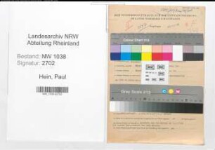 Entnazifizierung Paul Hein , geb. 25.12.1897 (Installateur)