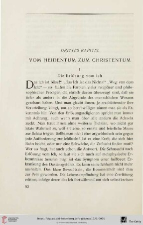 Drittes Kapitel: Vom Heidentum zum Christentum