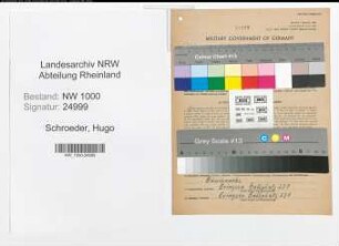 Entnazifizierung Hugo Schroeder, geb. 17.03.1904 (Hallenmeister)