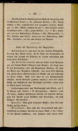 Ueber die Vertreibung des Ungeziefers