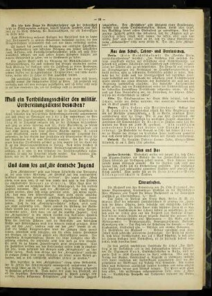 Muß ein Fortbildungsschüler den militär. Vorbereitungsdienst besuchen?