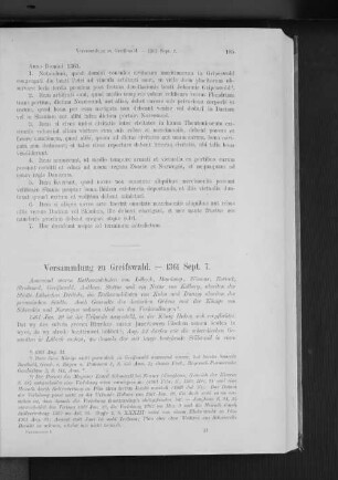 Versammlung zu Greifswald. - 1361 Sept. 7.