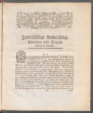 Zuverläßige Anweisung, Claviere und Orgeln behörig zu stimmen