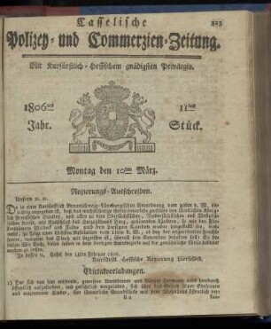 1806tes Jahr. 11tes Stück. Montag den 10ten März