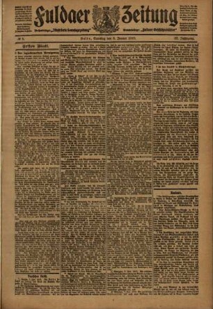 Erste Ausgabe vom Samstag, den 08. Januar 1910.