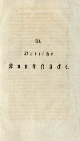 III. Optische Kunststücke