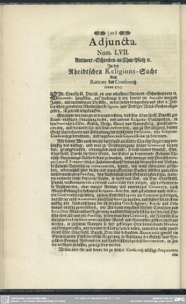 Adjuncta Num. LVII. [- Num. CVI.]