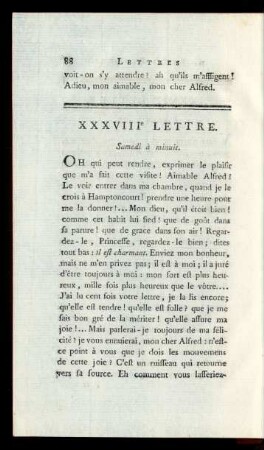 XXXVIIIe Lettre. Samedi à minuit.