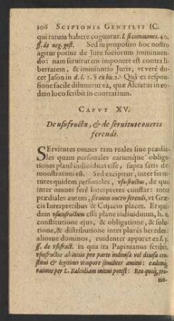 Caput XV. De usufructu, & de servitute oneris ferendi