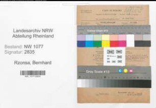 Entnazifizierung Bernhard Rzonsa , geb. 00.00.0000 (Feuerwehrmann)