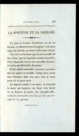 La Fortune Et La Sagesse.