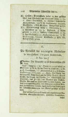 II. Die Republik der vereinigten Niederlande oder Holland