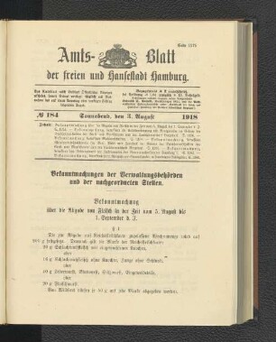 No. 184, 3. August 1918