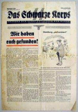 Wochenzeitung der SS "Das Schwarze Korps" u.a. zur Verpflegung der Wehrmacht an der Front