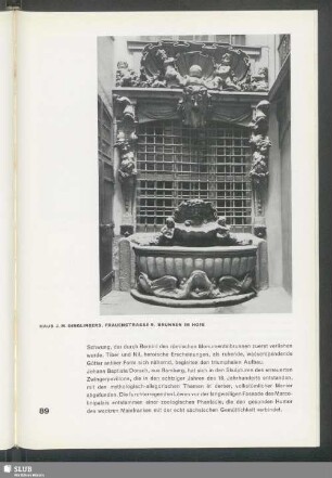 Haus J.M. Dinglingers, Frauenstrasse 9. Brunnen im Hofe