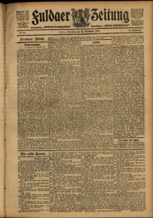 Zweite Ausgabe vom Samstag, den 30. November 1907.