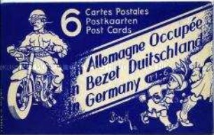 Humoristische Postkarte zu den belgischen Besatzungstruppen in Deutschland, Banderole