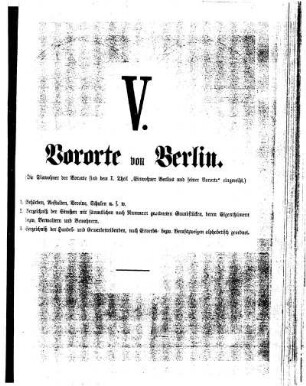 V. Vororte