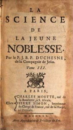 La Science De La Jeune Noblesse, 3