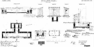 Einsingen: Nebengebäude Gleiswaage Fundamente,Grundriss,Schnitte,Ansichten