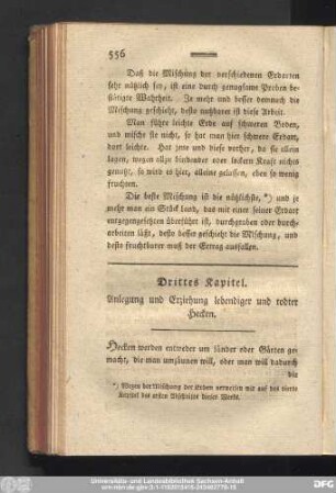Drittes Kapitel. Anlegung und Erziehung lebendiger und todter Hecken.
