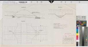 Neuer Wirtschaftsweg Ossenkämpe: Bachdurchlaß in Station 237,25: Ansicht, Draufsicht, Schnitt, M. 1:50 Stnr.: 51, Iwü, Bunr.: 8, Blnr.: 5