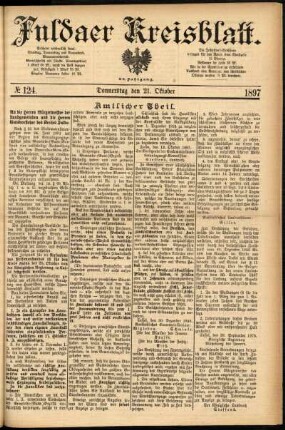 Erste Ausgabe vom Donnerstag, den 21. Oktober 1897.
