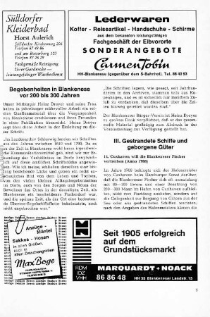 III. Gestrandete Schiffe und geborgene Güter
