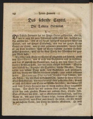 Das siebende Capitel. Die Tabula Hermetis.