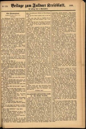 Zweite Ausgabe vom Dienstag, den 01. November 1898.