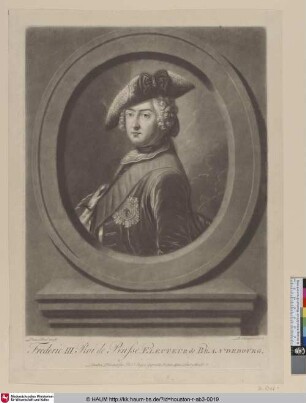 Frederic III. Roi de Prusse. Electeur de Brandenbourg