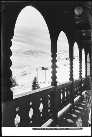 Arosa, Blick von der Pension Prätschli gegen Hörnli