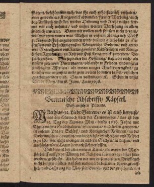 B4r-C1v, Verteutschte Abschrifft Kayserlichen Böhemischen Patents