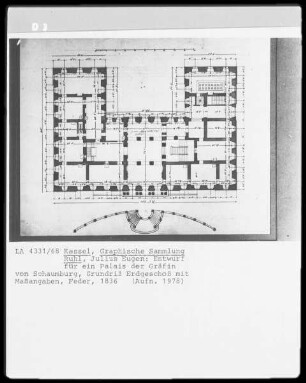 Kassel & Palais der Gräfin von Schaumburg & Erdgeschoß mit Maßangaben