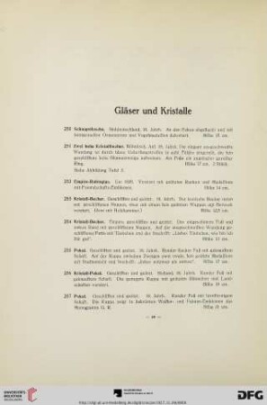 Gläser und Kristalle (Nr. 250-270)