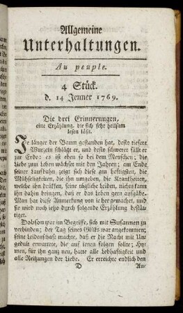 4 Stück. d. 14. Jenner 1769.