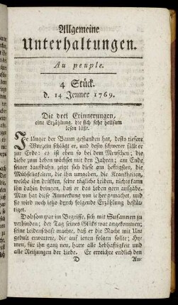 4 Stück. d. 14. Jenner 1769.